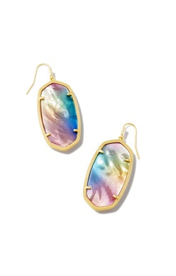 Kendra Scott Gold Danielle Earring Yellow Watercolor Illusion