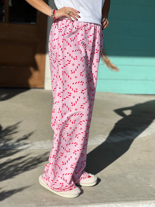 Pink Candy Cane PJ Pants