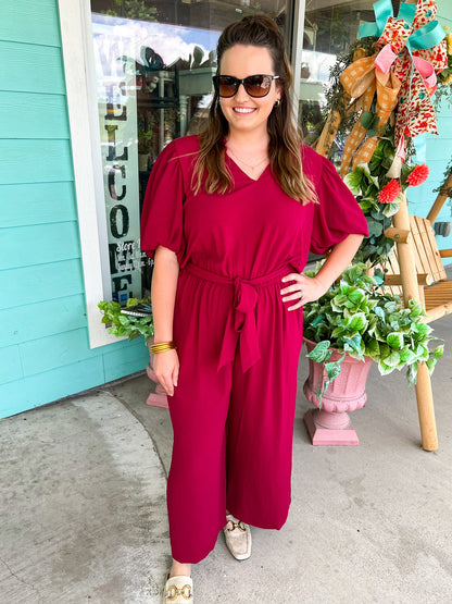 Burgundy Annalise Jumpsuit