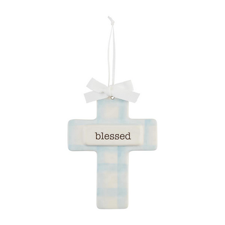 Blue Ceramic Keepsake Cross