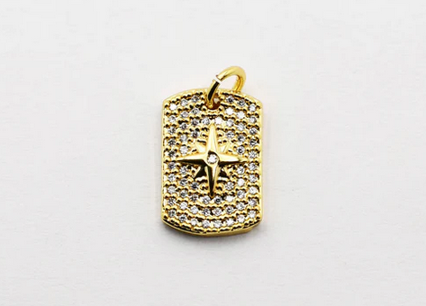 Treasure Jewels Gold Crystal Compass Charm