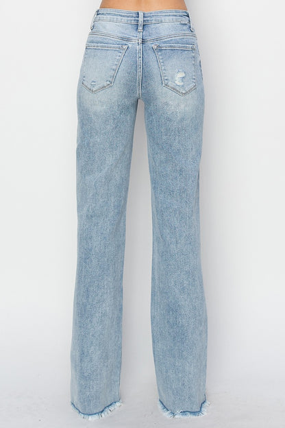 Risen High Rise Long Straight Denim