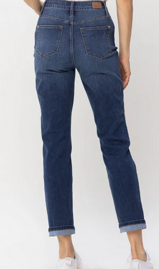 Judy Blue Cuff Boy Friend Fit Cool Denim