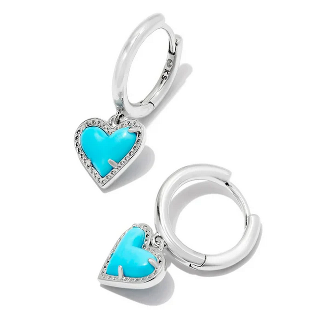 Kendra Scott Ari Heart Huggie Earring Rhod Turq