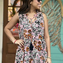 Magnolia Print Maxi Dress