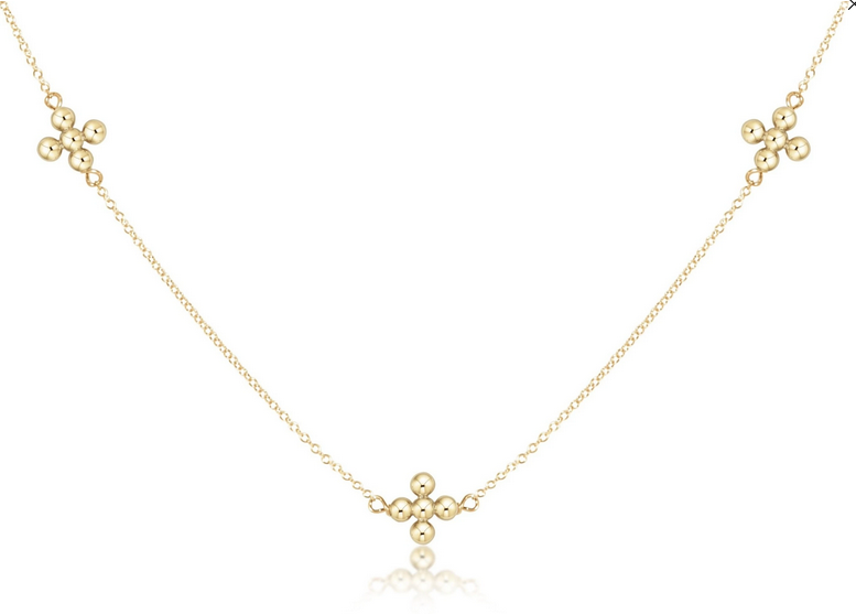 enewton 15" Choker Simplicity Chain Gold - Classic Beaded Signature Cross Gold