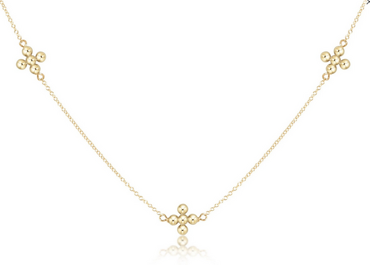 enewton 15" Choker Simplicity Chain Gold - Classic Beaded Signature Cross Gold