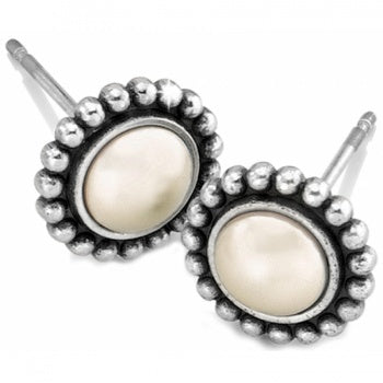 Brighton Silver/ Pearl Luster Mini Post Earrings