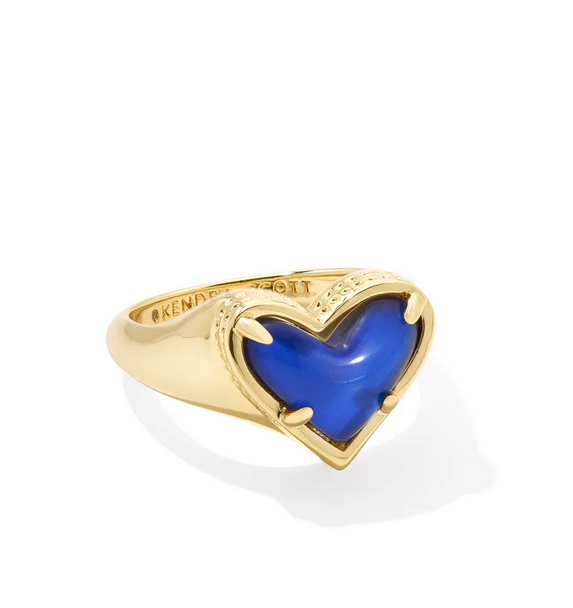 Kendra Scott Framed Ari Heart Band Ring Mood Stone