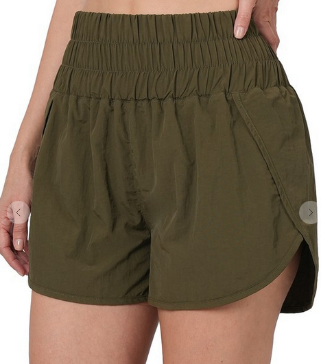 Olive  Smocked Waistband Shorts