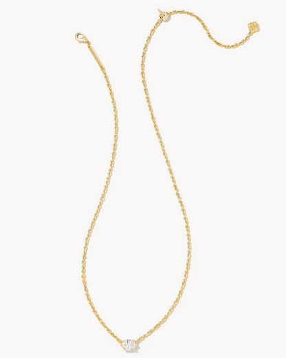 Kendra Scott Cailin Necklace White CZ on Gold (APRIL)