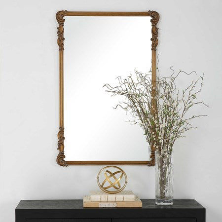 Gold Scroll Corner 24x36in Mirror