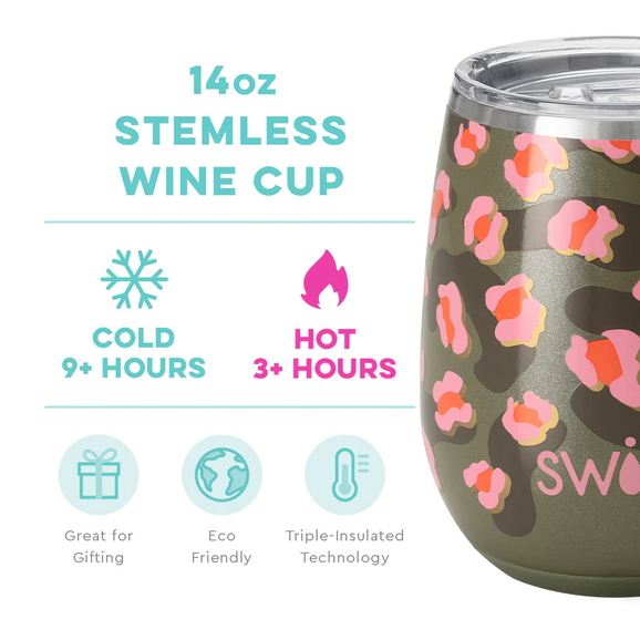 Swig On The Prowl Stemless Wine Cup 14oz