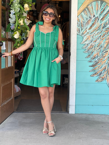 Green Scallop Candice Mini Dress