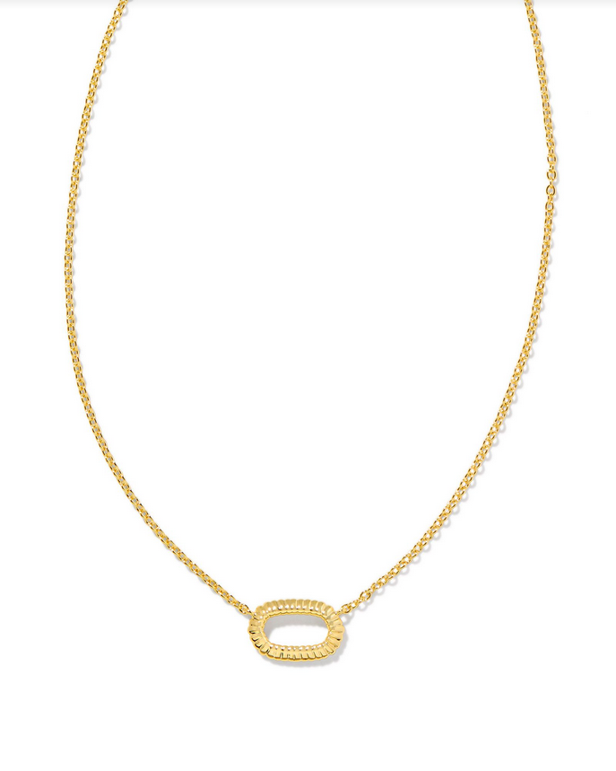 Kendra Scott Elisa Ridge Open Frame Necklace Gold Metal