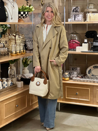 Khaki Double Breasted Trench Coat