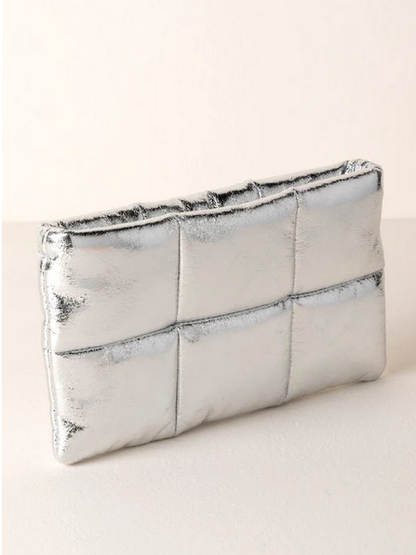 Silver Skylar Zip Pouch