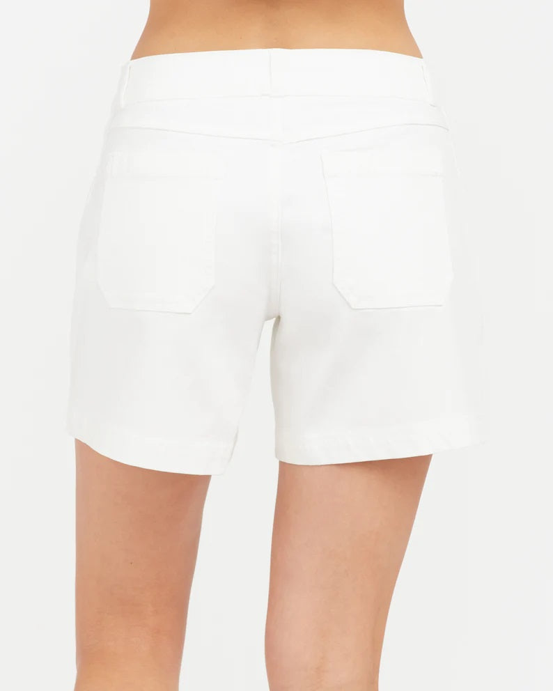 Spanx 6in Twill Short Bright White