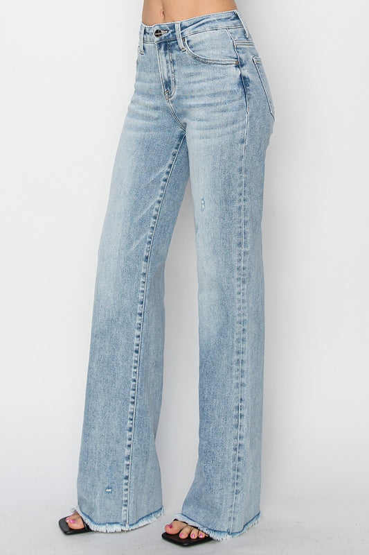 Risen High Rise Long Straight Denim