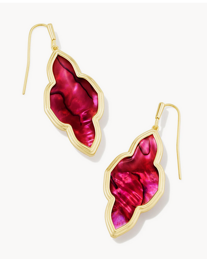 Kendra Scott FRMD ABBIE DROP EAR GOLD BURGUNDY ILLSN