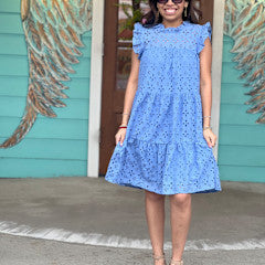 Periwinkle Eyelet Dress