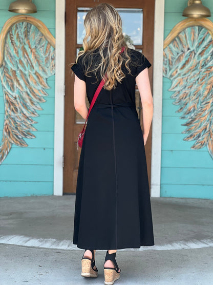 Jackie Midi Dress in Black