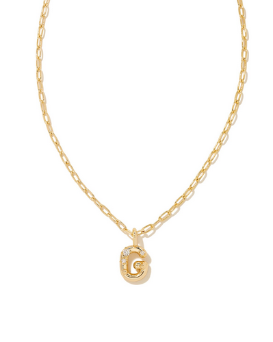 Kendra Scott Crystal Letter G Necklace Gold