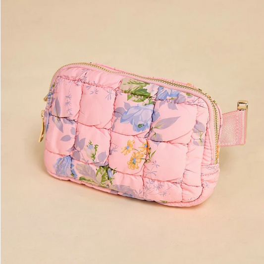 Pink Floral Belt Bag