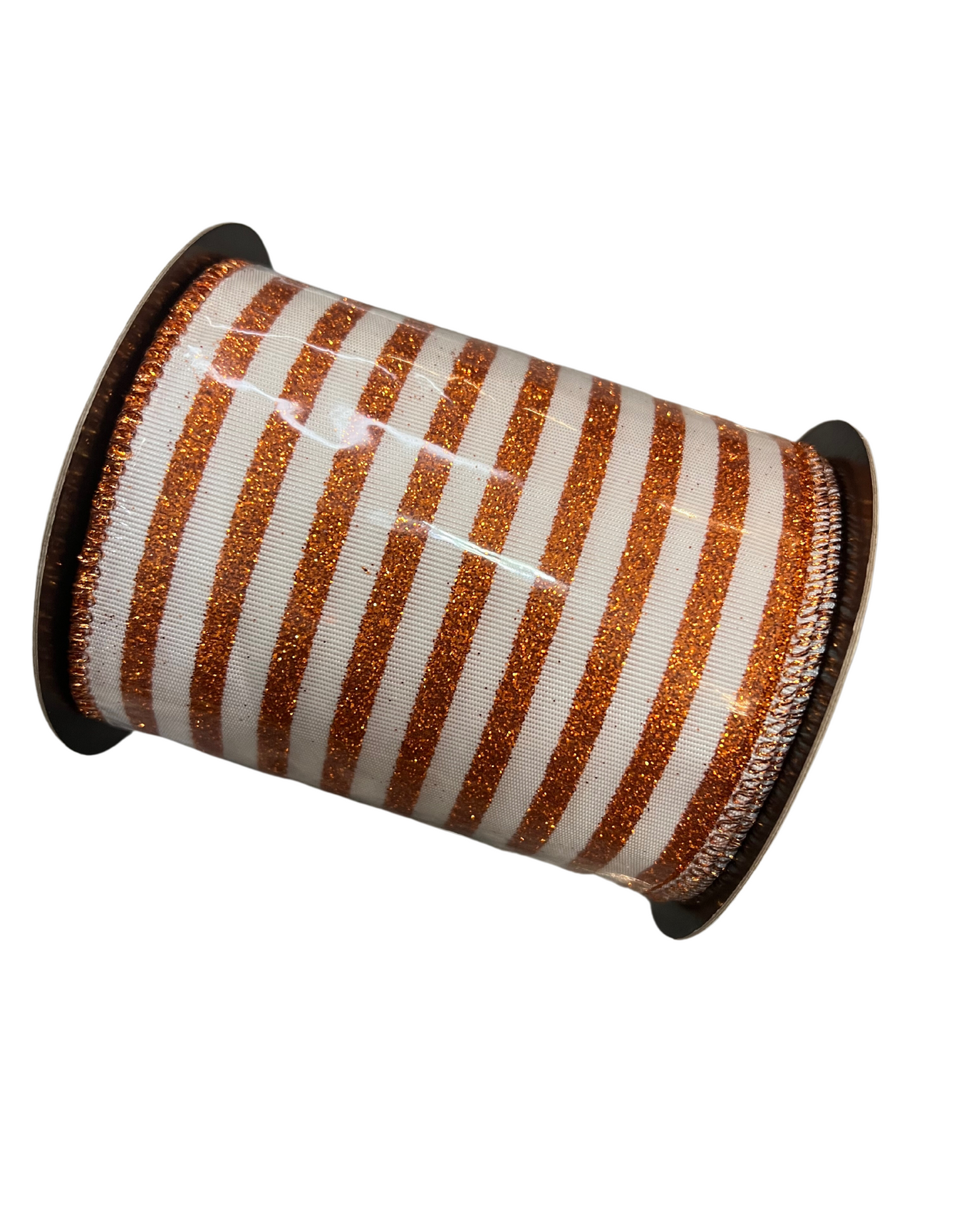 4x10 Grosgrain Orange Glitter Stripe