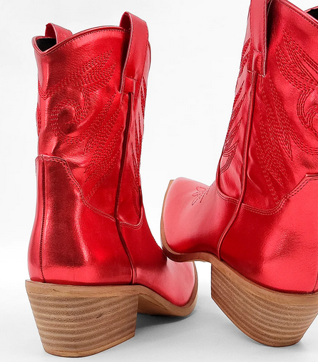 ShuShop Zahara Red Metallic Boots