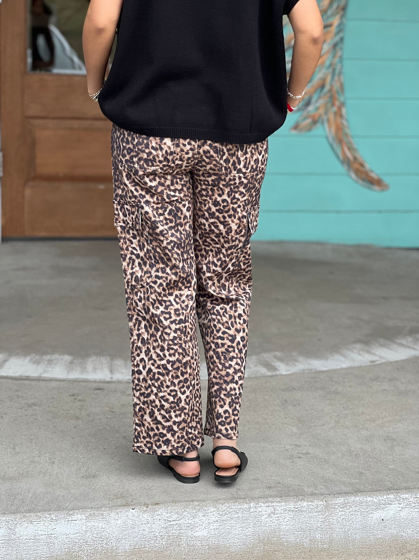 Savanna Leopard Crop Cargo Pants