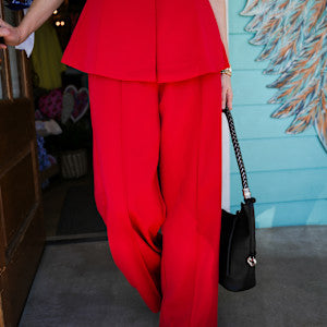 Red Claire Wide Leg Pants