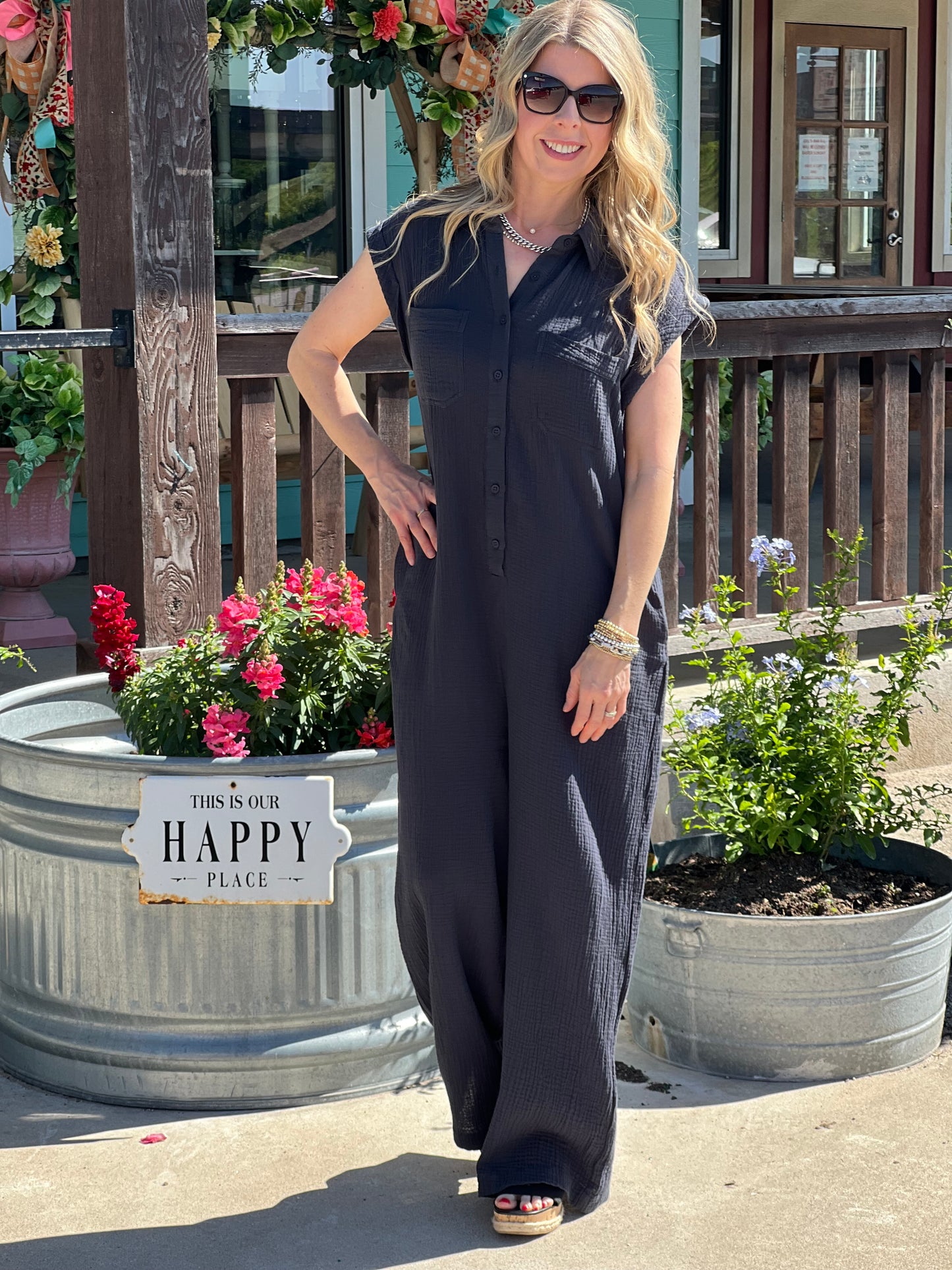 Charcoal Relaxed Fit Jumpsuit