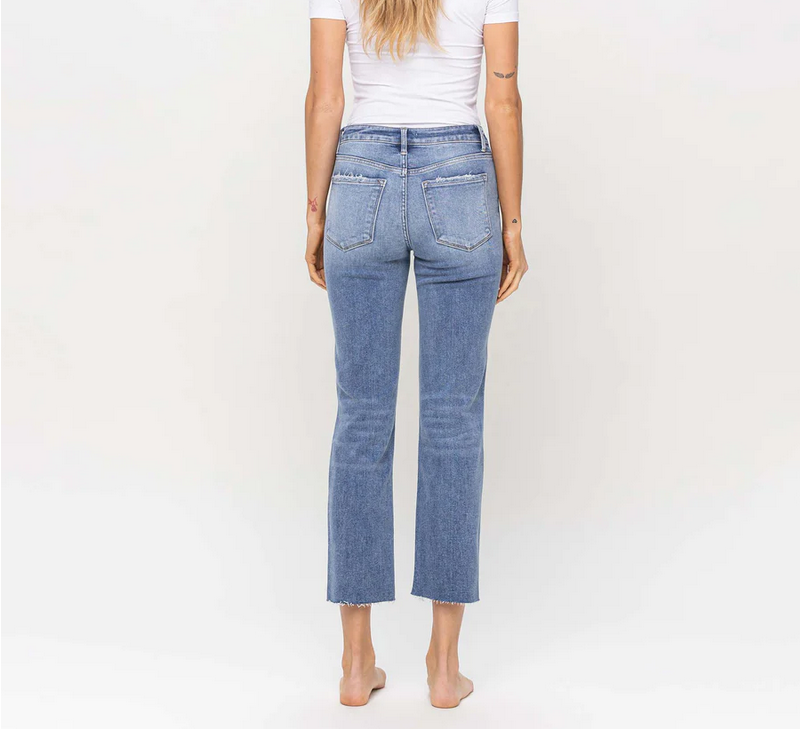 High Rise Distressed Straight Leg Doubtless Denim