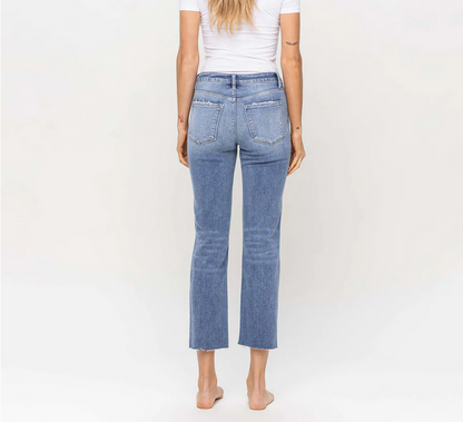 High Rise Distressed Straight Leg Doubtless Denim