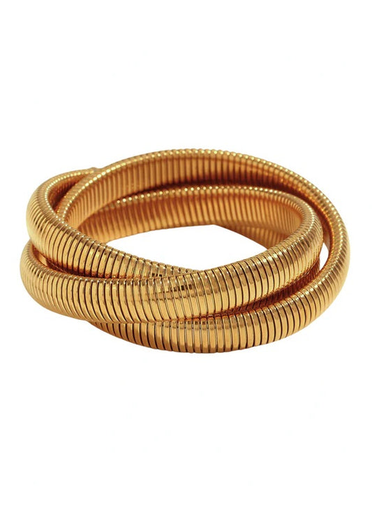 HJane Gold Multi Layer Tube Bracelet