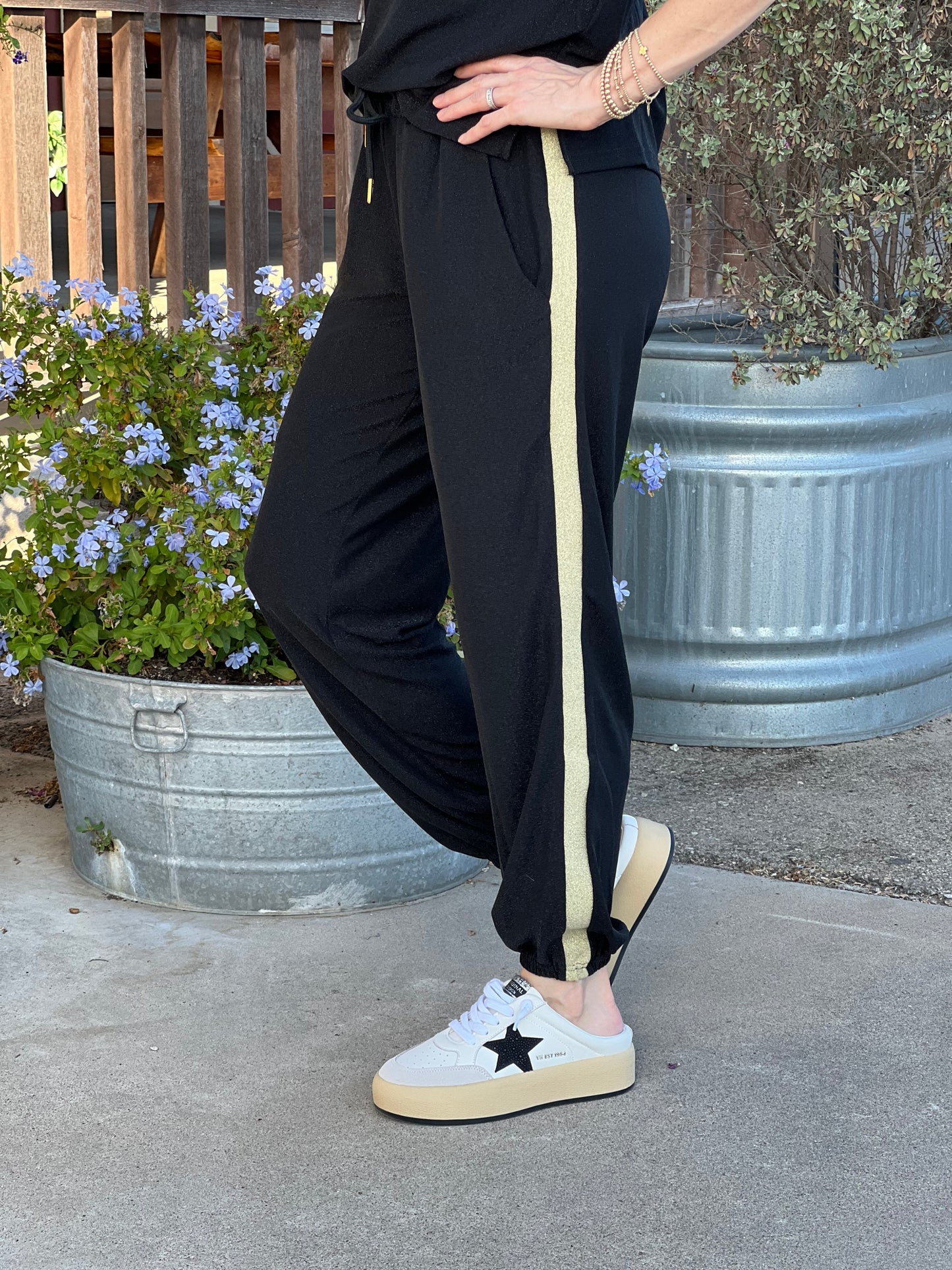 Black & Gold Shimmer Pants