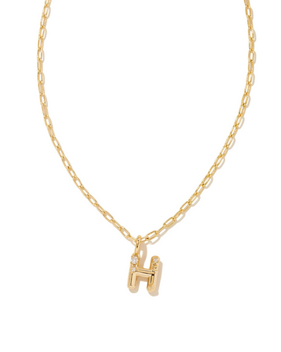 Kendra Scott Crystal Letter H Necklace Gold