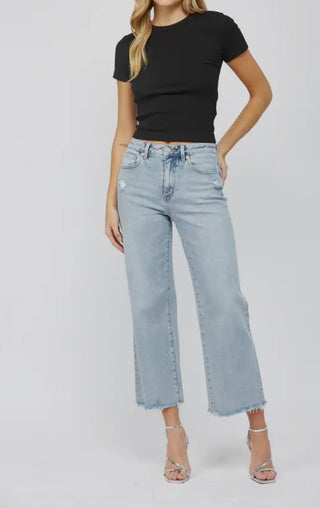 Mica High Rise Ankle Wide Leg Denim