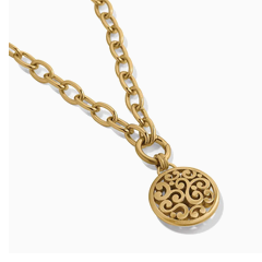 Brighton Contempo Medallion Gold Charm Necklace