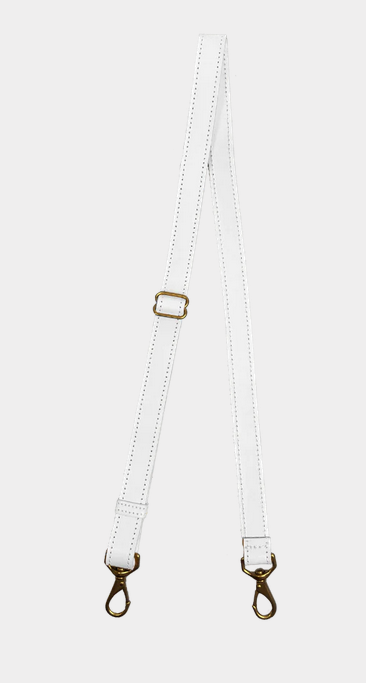 JH Adjustable Strap 1" White Leather