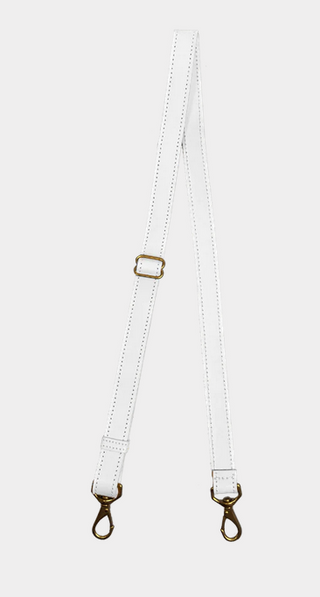 JH Adjustable Strap 1" White Leather