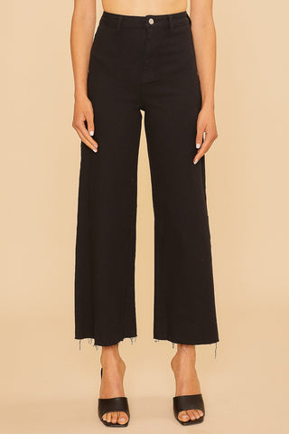 Black High Rise Wide Leg Denim