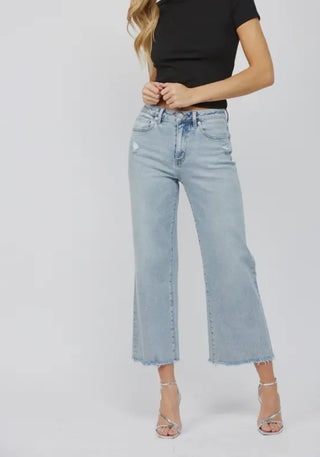 Mica High Rise Ankle Wide Leg Denim
