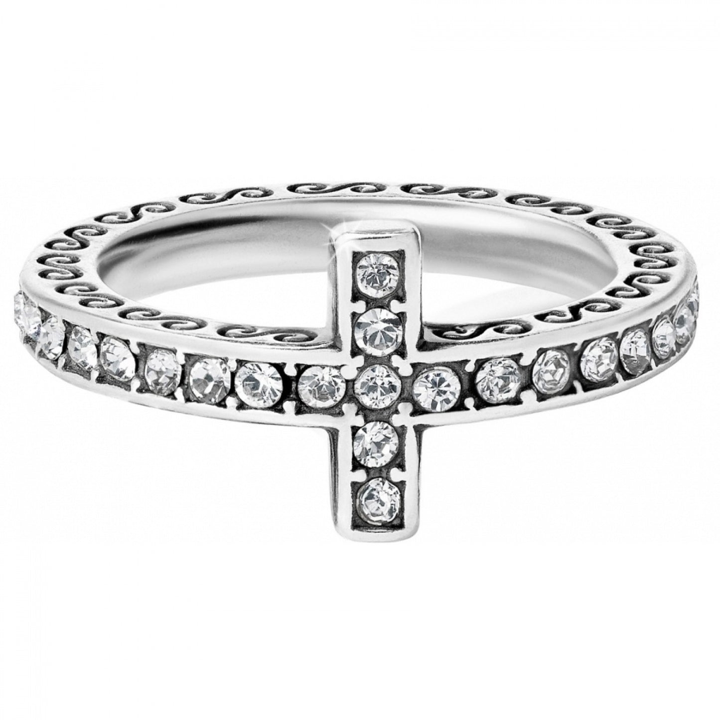 Brighton Silver Starry Night Cross Ring - 9