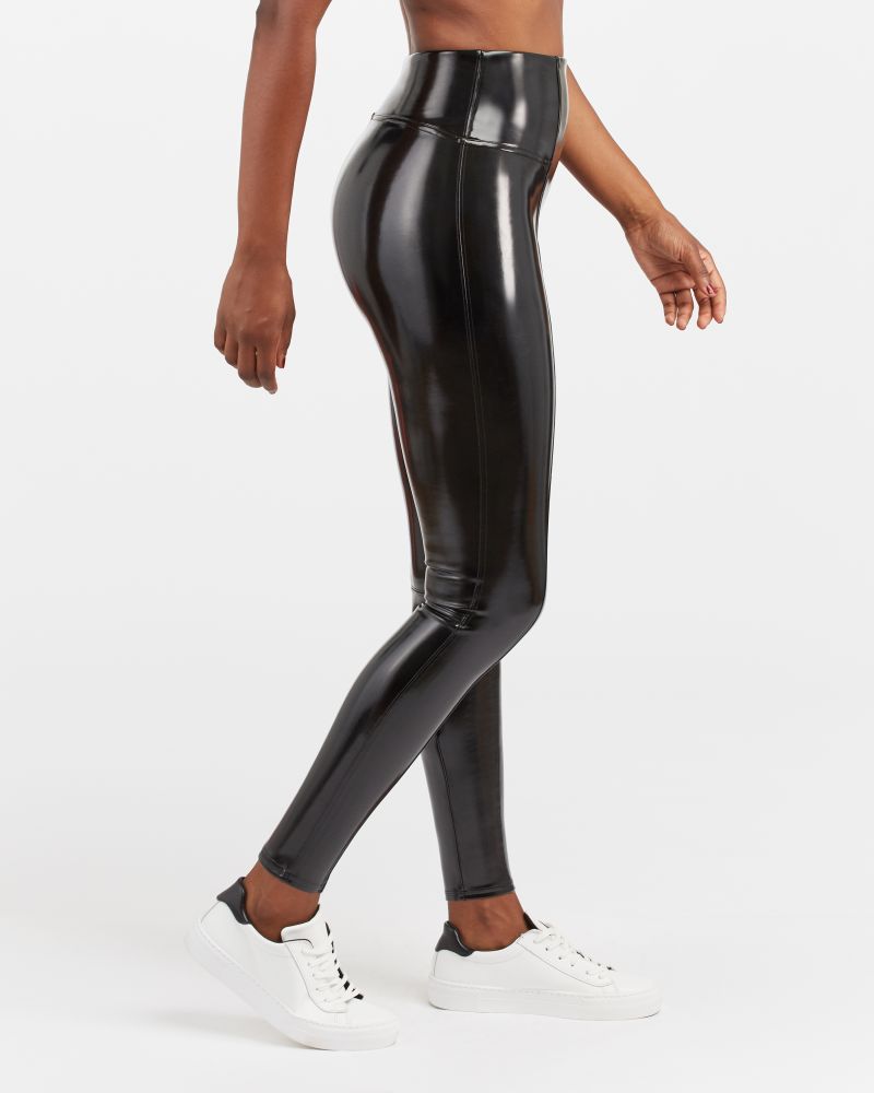 Spanx Faux Patent Leather Leggings Classic Black