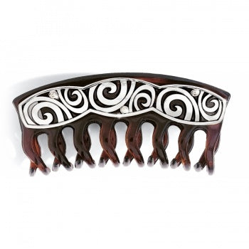 Brighton Tort London Groove Large Hair Clip Brown