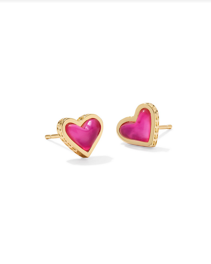 Kendra Scott Framed Ari Heart Stud Earring Gold Azalea Illusion