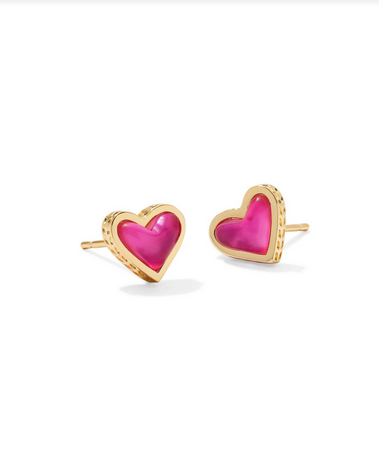 Kendra Scott Framed Ari Heart Stud Earring Gold Azalea Illusion