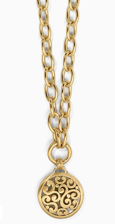 Brighton Contempo Medallion Gold Charm Necklace